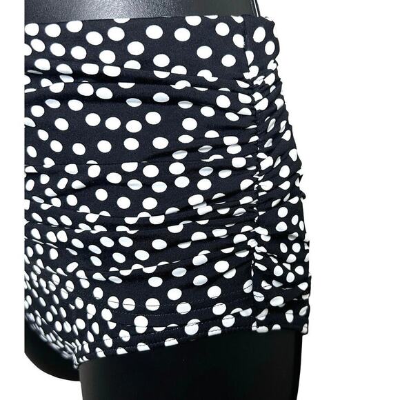 Lands End Women’s Polka Dot Racer Back Two Piece Tankini Black/White Size 6 - Picture 6 of 7